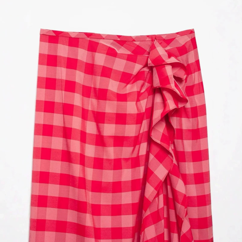 ZARA Elegant Ruffled Tiered Midi Skirt